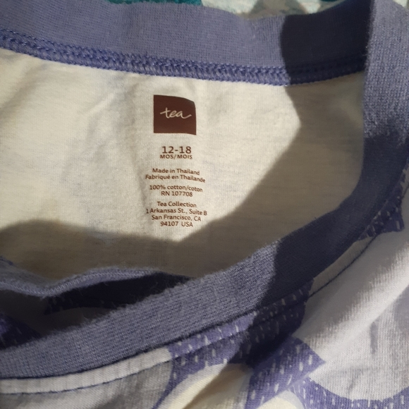 Tea Lilac w/ Flowers Short Sleeved Dress - Picture 5 of 5